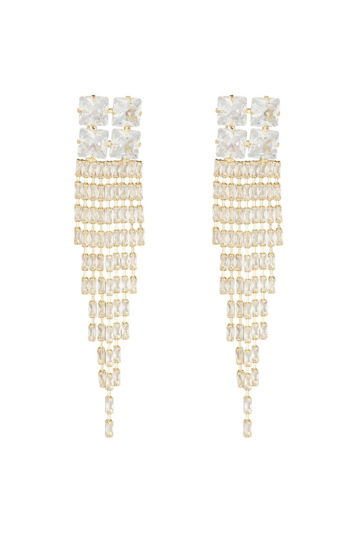 Sparkly glam oorbellen - zirkonia koper