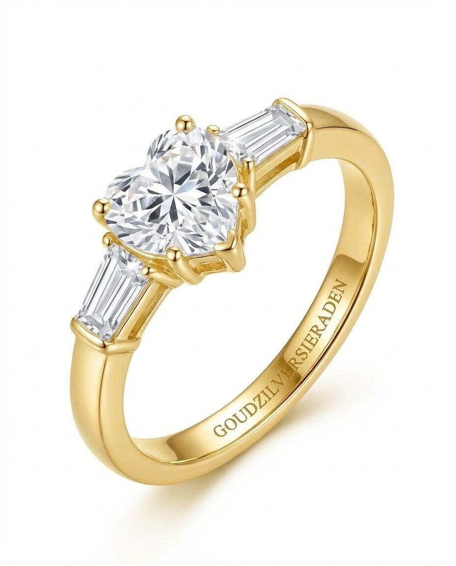 1 Ct Lab Grown Moissanite Diamond Heart Ring