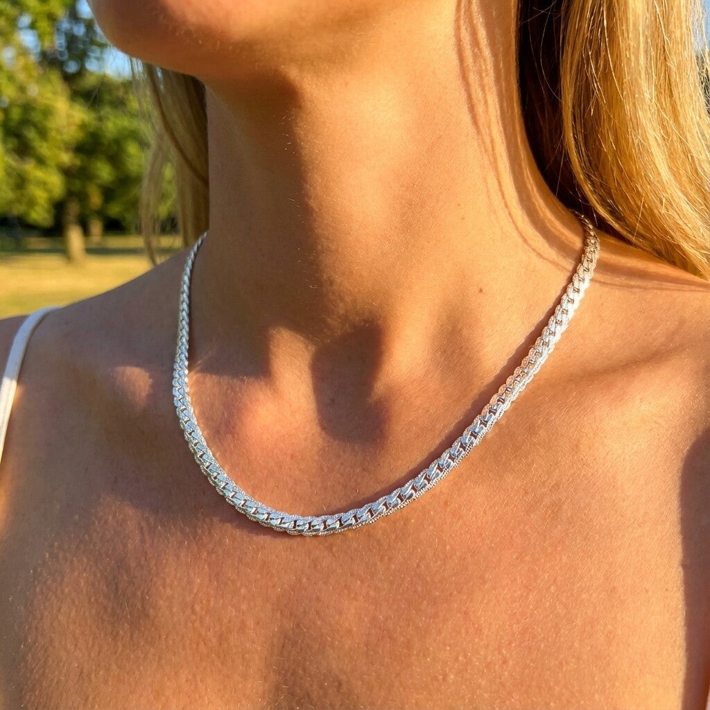 18K Goud Vergulde Visgraat Ketting