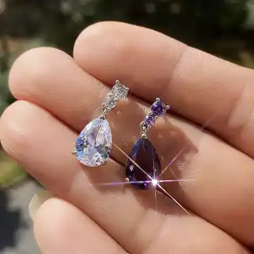 Messing Zirconia Charm Oorbellen