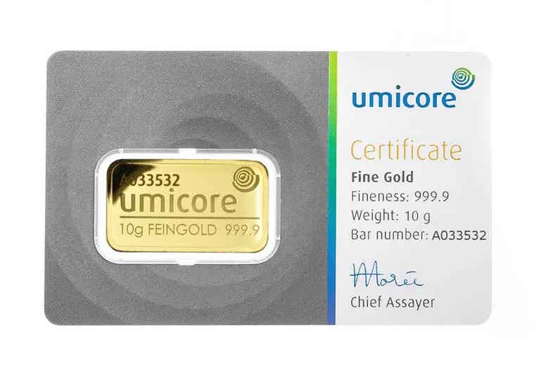 10 gram goudbaar - Umicore