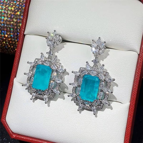 Blauwe Zirkonia Oorbellen