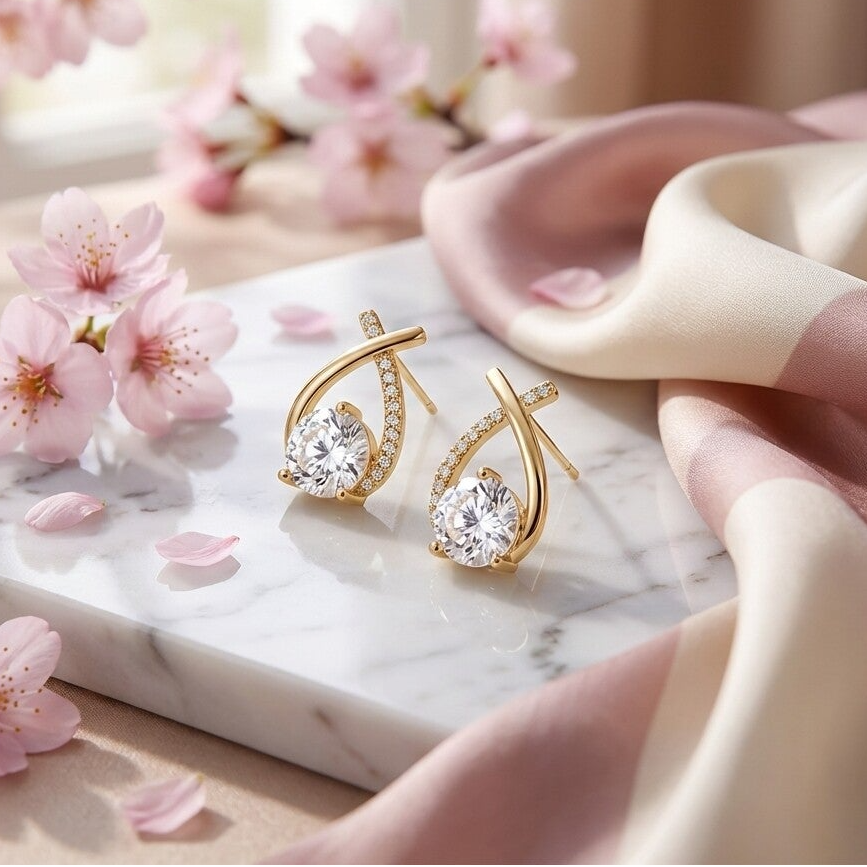 14K Gouden Fishtail Oorbellen