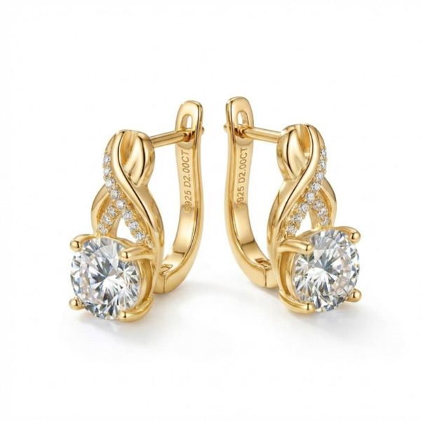 2 Ct Lab Diamant Infinity Oorbellen