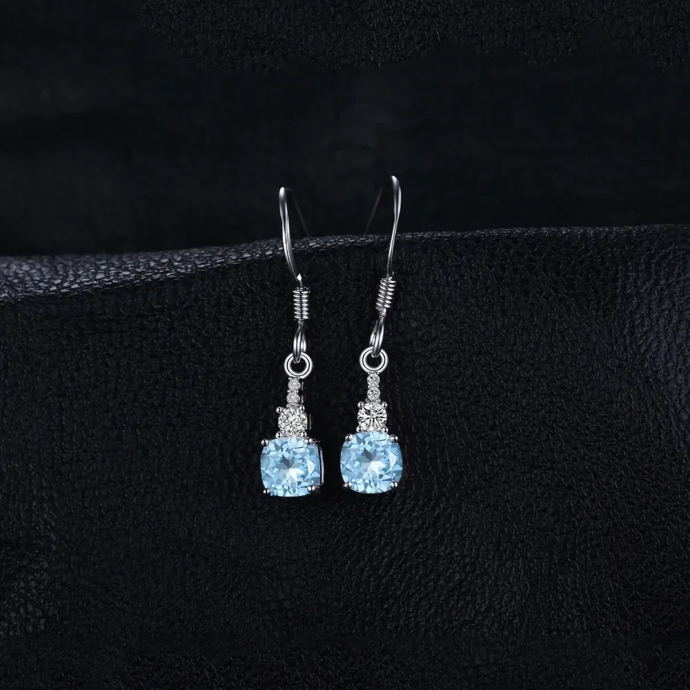 Sky Blue Gem Oorbellen
