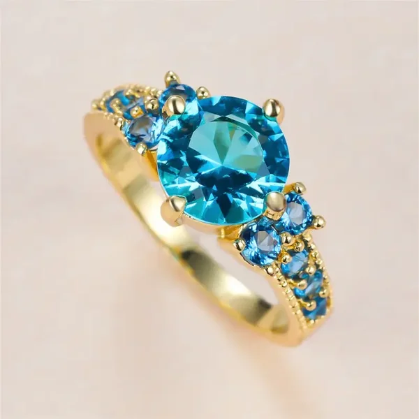 Sprankel Aqua Zirkonia Ring
