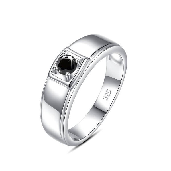 Black Moissanite Wit Goud Heren Ring