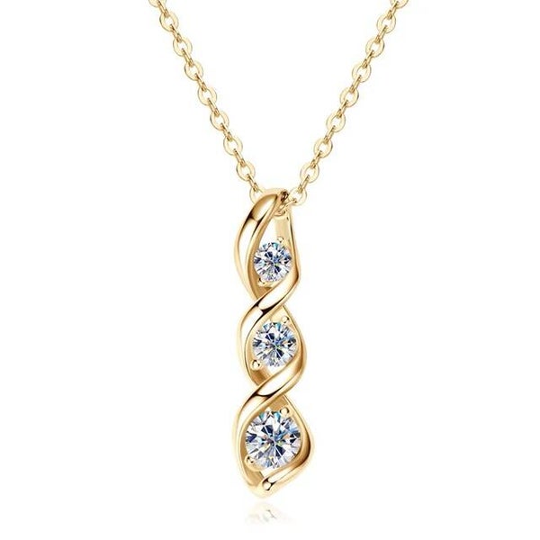 0.7 Karaat Lab diamant Spiralis Pendel Ketting