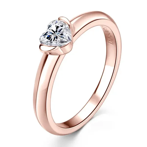 0.5CT Rosé Gold Heart Solitaire Ring