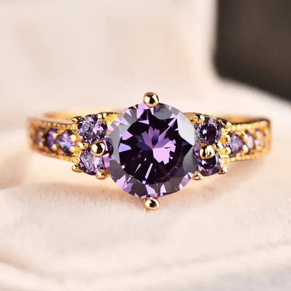 Sprankel Paars Zirkonia Ring