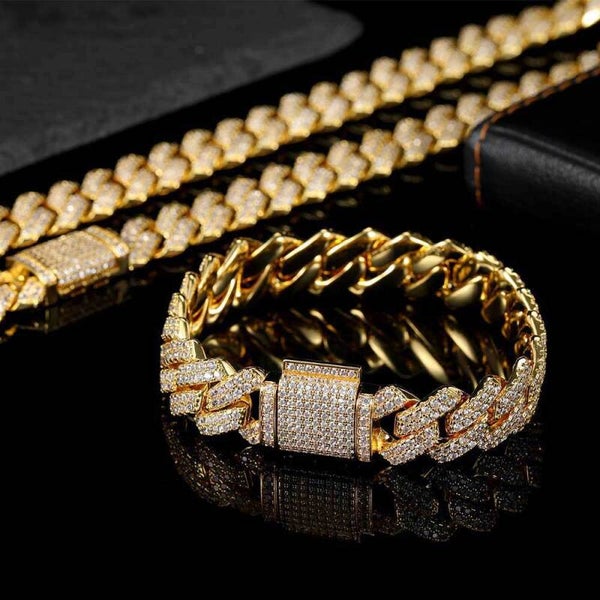 ICED CUBAN BRACELET - 15MM 18K GOLD