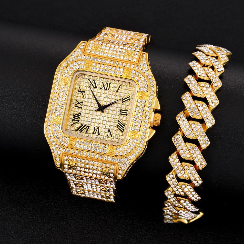 ICED CUBANA WATCH 18K GOLD