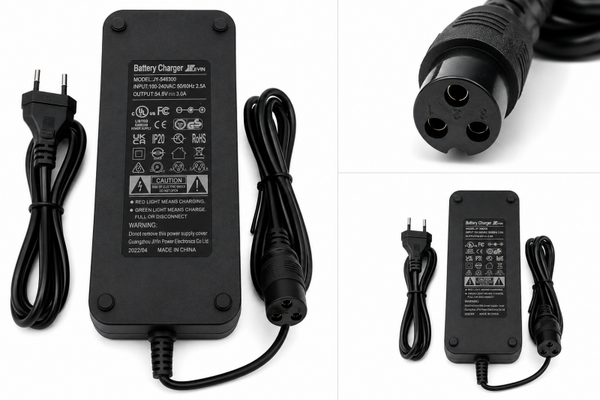 48V Fatbike Acculader 54.6V 2A – 3-Pins Connector – Geschikt voor QMWHEEL & OUXI