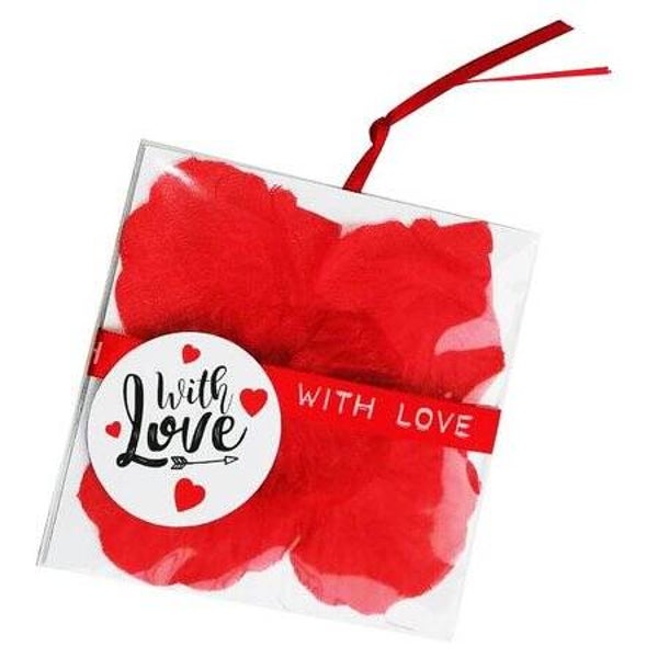 Kaartje met rozenblaadjes