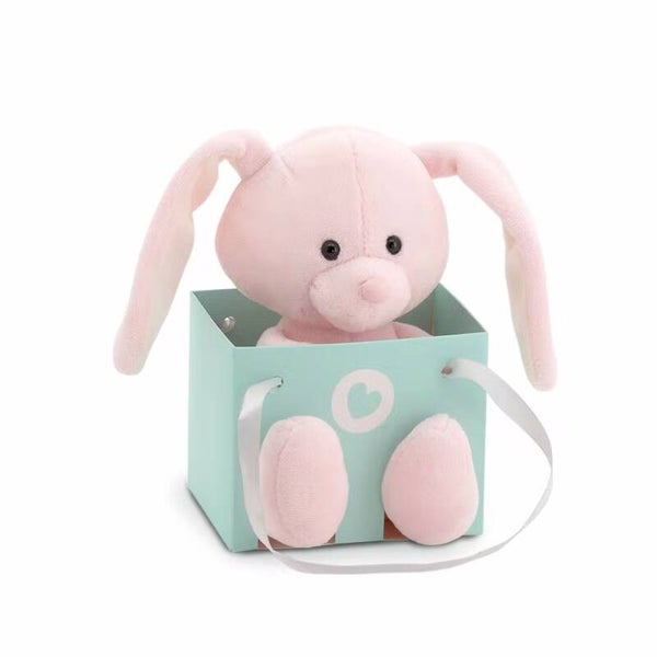 Bunny in a box roze, mint of wit