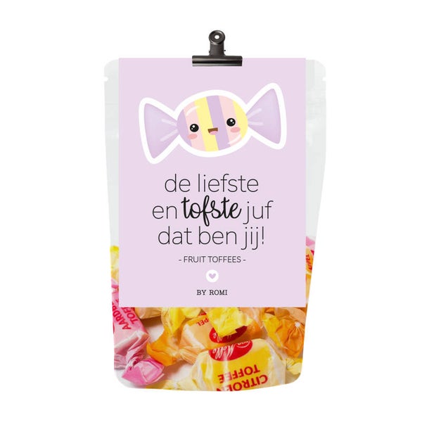 Fruittoffees de liefste en tofste Juf dat ben jij!