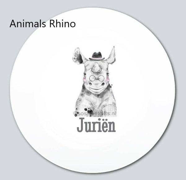 Kinderbordje Serie Animals Neushoorn