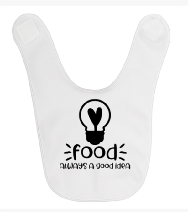 Slabbetje met print: Food is always a good idea