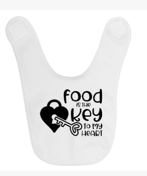 Slabbetje met print: Food is the key