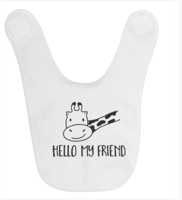 Slabbetje met print: Hello my friend