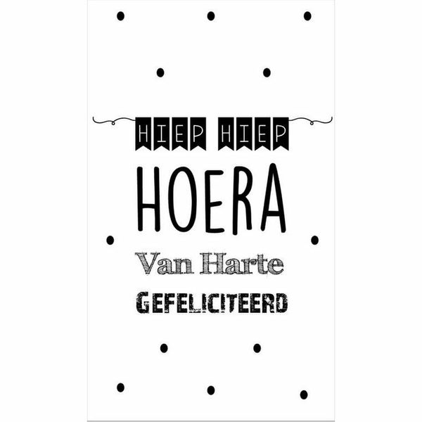Kaartje, klein. Hiep Hiep Hoera