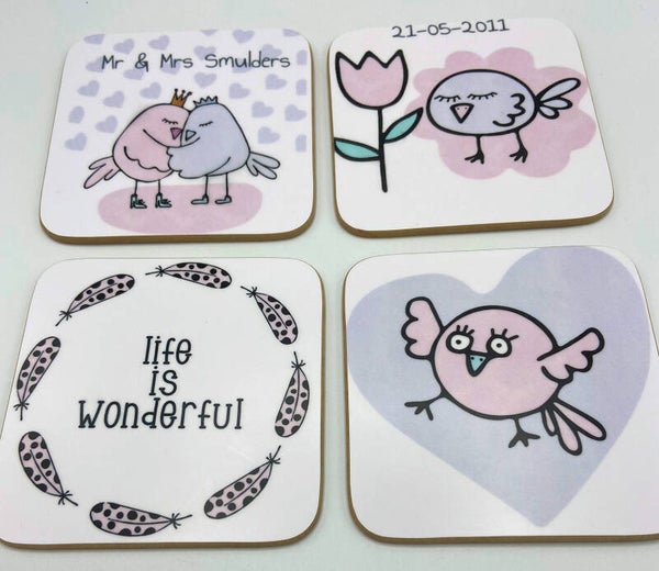 Onderzetters Mr & Mrs Birdies