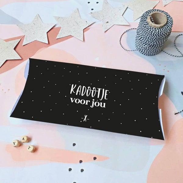 Gondeldoosje: Kadootje voor jou. Zwart/wit