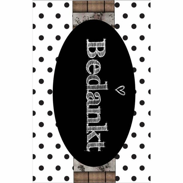 Kaartje, klein.Bedankt