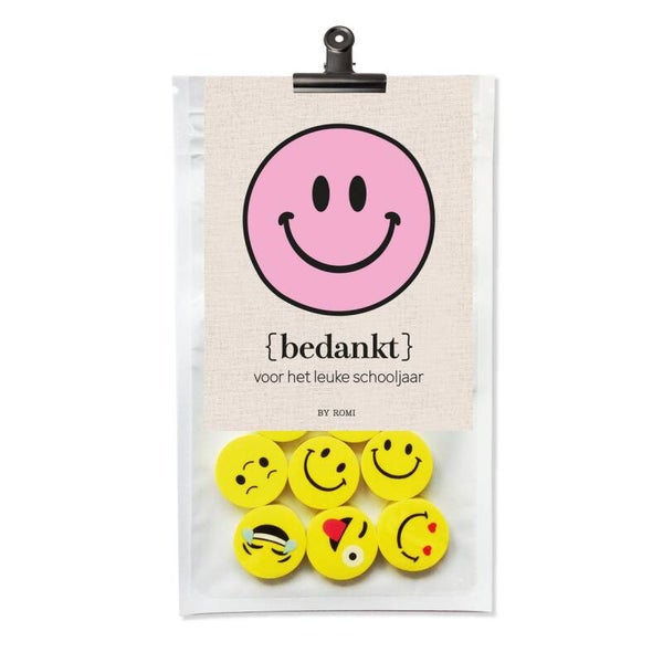 Bedankt voor het leuke schooljaar, zakje Smiley gummen