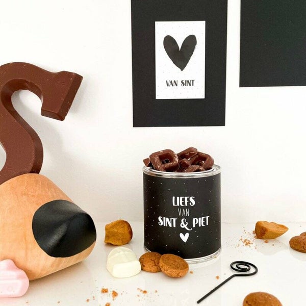 Blikje chocolaatjes Liefs van Sint & Piet