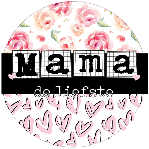 Button met spiegel tekst Mama is de liefste