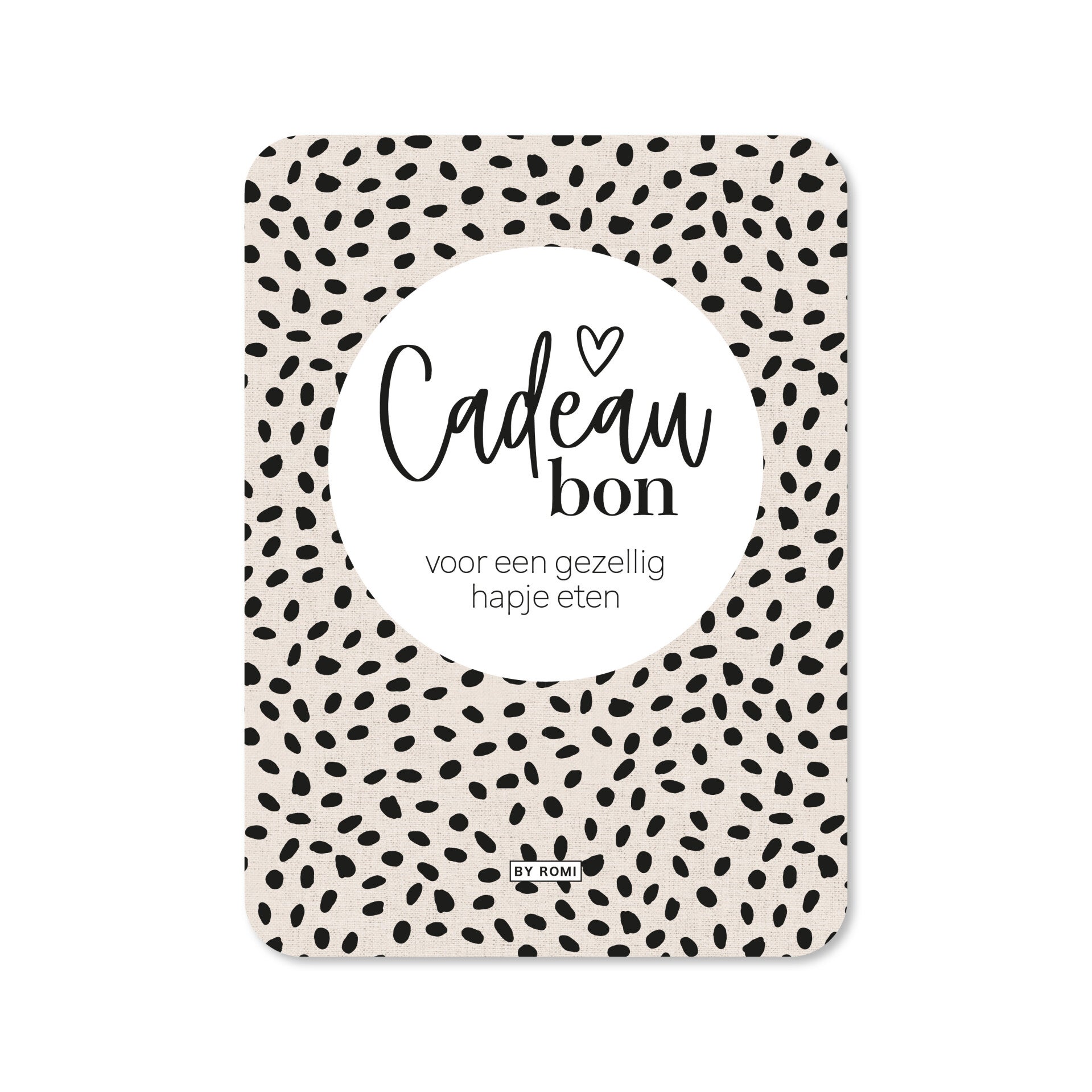 Kado kaart voor een gezellig hapje eten. By Romi