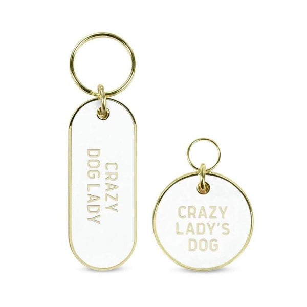 Crazy Dog Lady & Crazy lady's Dog Keychains