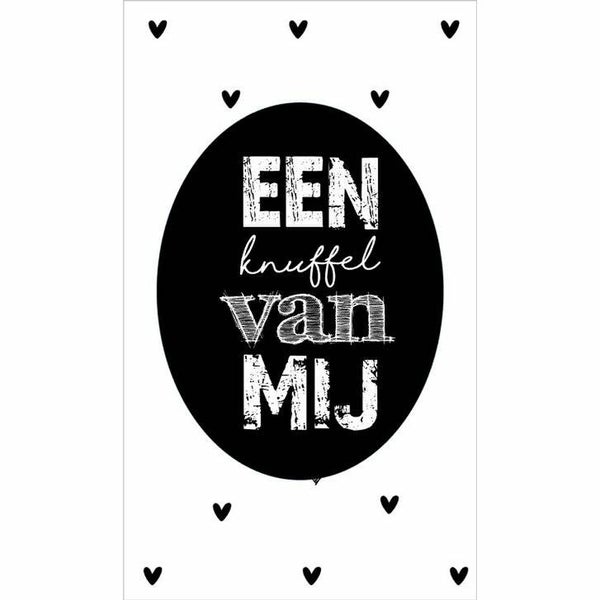 Kaartje, klein, een knuffel van mij