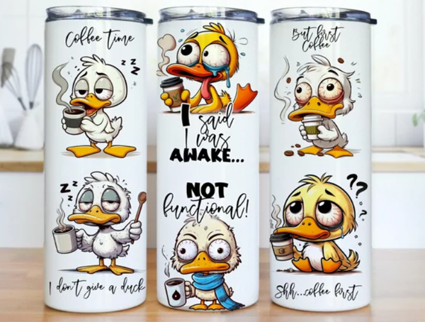 Thermosfles met rvs rietje Funny Duck