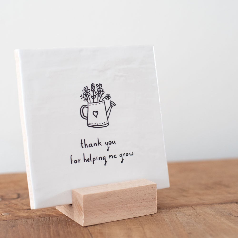 Houten houder voor tegeltje