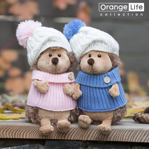 Knuffel Fluffy de egel Roze/wit