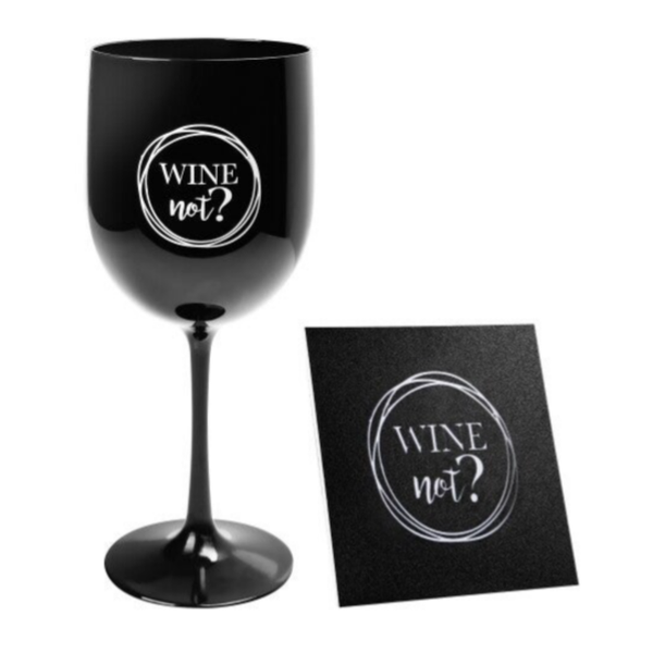 Wijnglas + onderzetter  Wine Not?