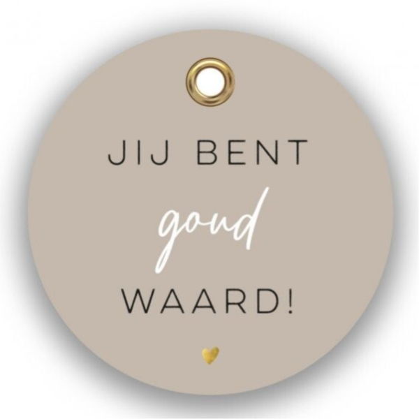 Kadolabel Jij bent goud waard