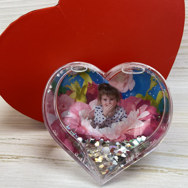 Hart fotosneeuwframe zilver