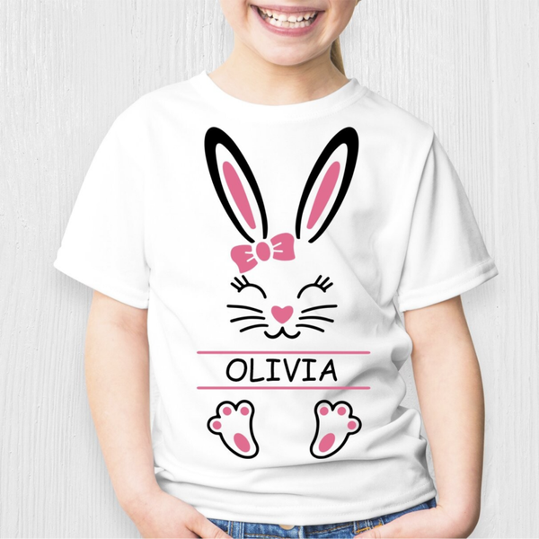 T shirt Paashaas met strikje & Naam