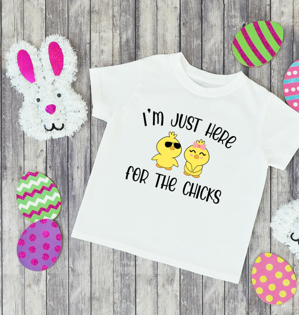 T-Shirt Pasen I’m just here for the chicks model 1