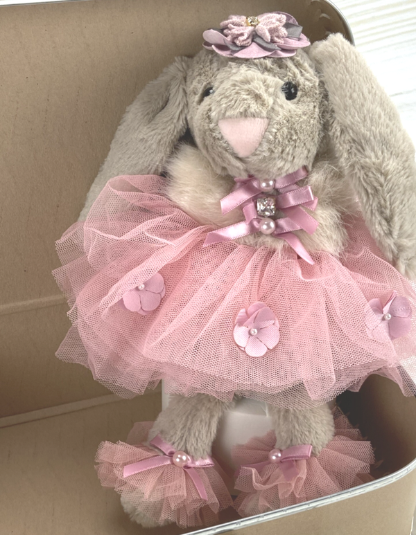 Haasje sleutelhanger beige 28 cm