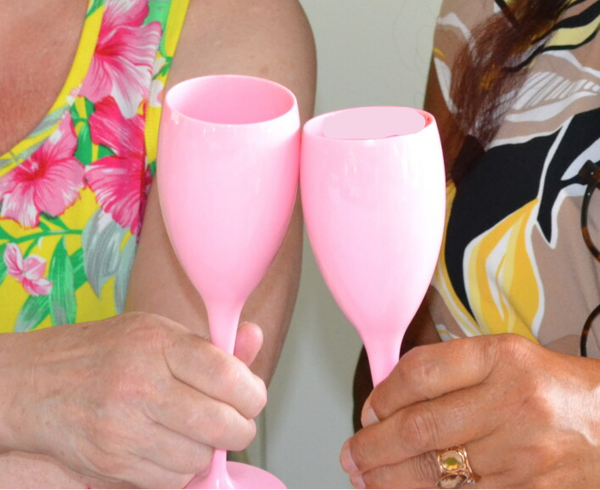 Champagne glas + onderzetter Time for bubbles.