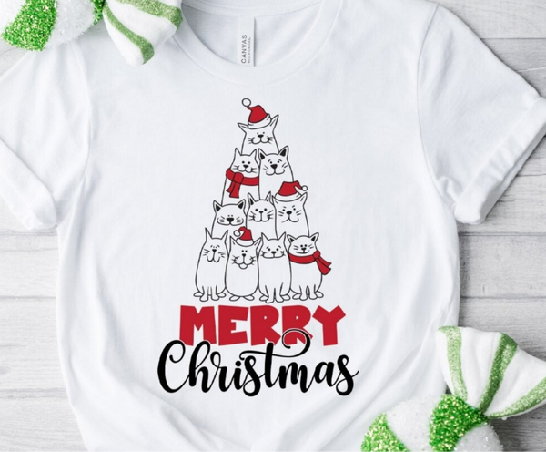 T- shirt Merry Christmas Cats of Dogs