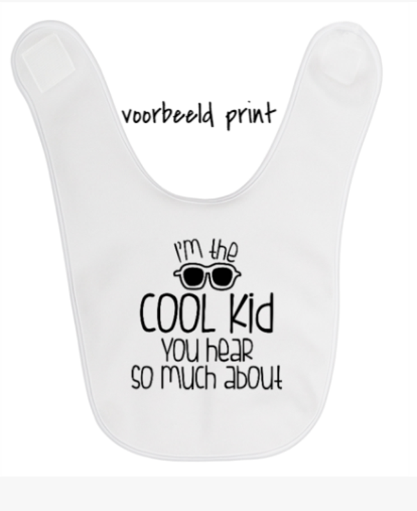 Slabbetje met print: I am the cool kid