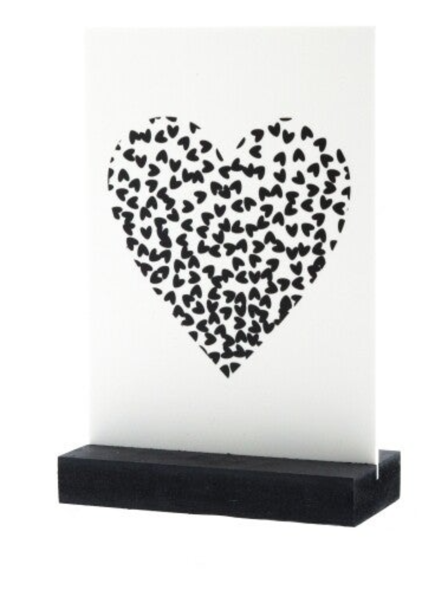 Kaart met houten houder.Hart