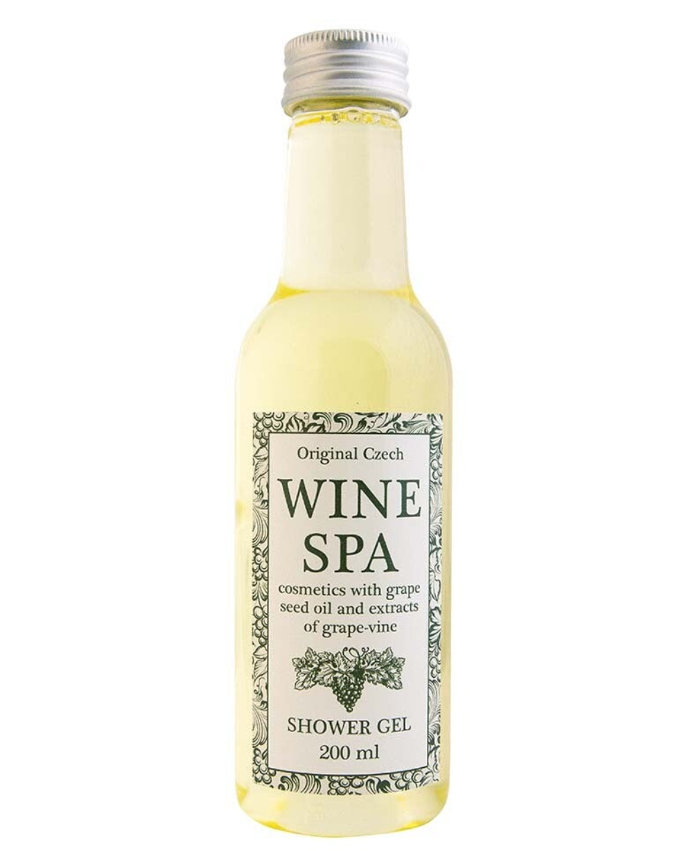 Wijn Spa douchegel  in mini  witte wijn fles