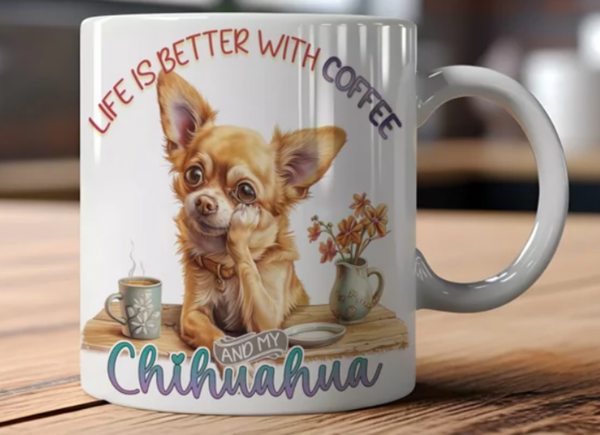 Mok Life is better with coffee and my Chihuahua