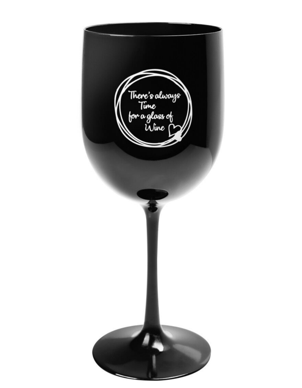 Wijnglas + onderzetter: There's always time for a glass of wine